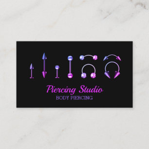 Body Piercing Studio purple pink jewellery salon Business Card