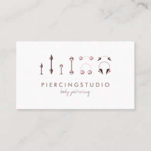 Body Piercing Studio Tattoo Rose Gold Business Card