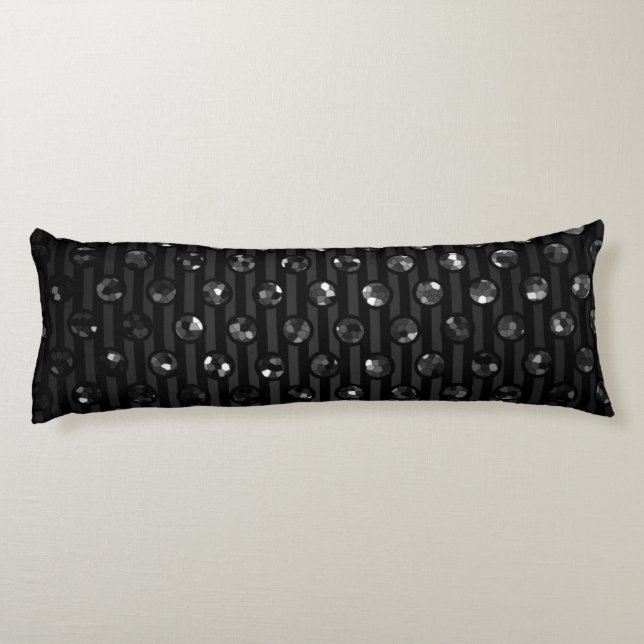Body Pillow Black Sparkley Jewels (Back)
