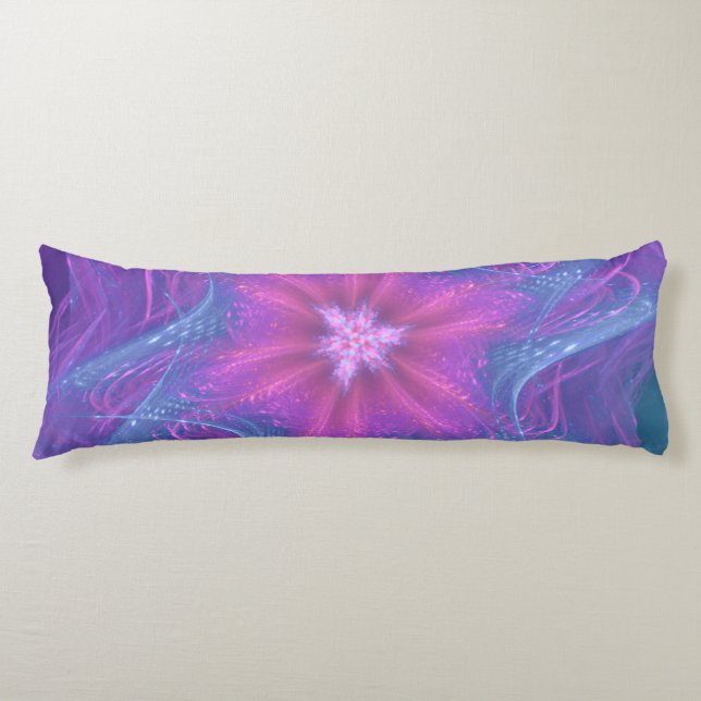 Body Pillow Fractal Delicate Cyan Palette (Front)