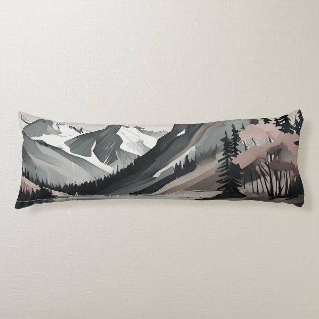 Body pillow TEE Mountain Lake Scene graphic (Front)