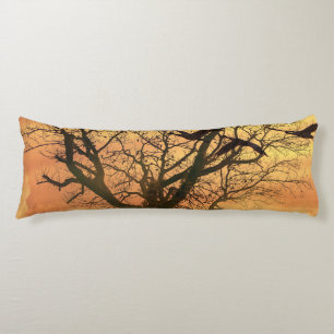 Body Pillow Twisted Autumn Tree At Sunset