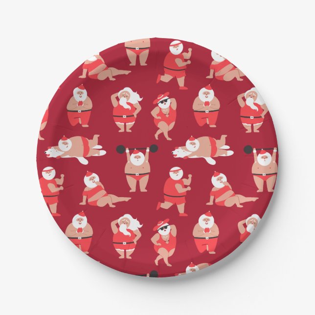 Body Positive Santa Holiday Paper Plate (Front)