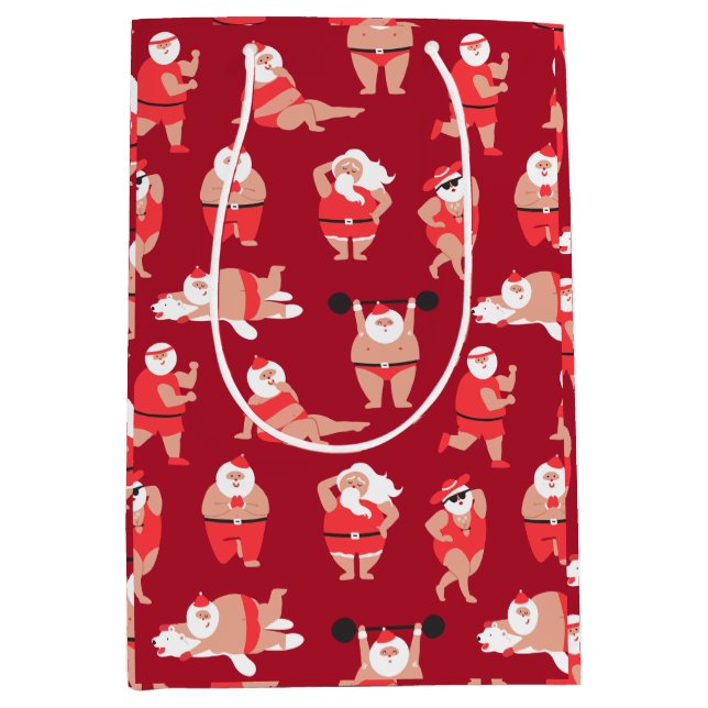 Body Positive Santa Holiday Wrapping Paper Medium Gift Bag (Front)
