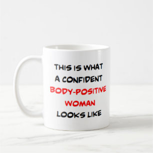 body-positive woman, confident coffee mug