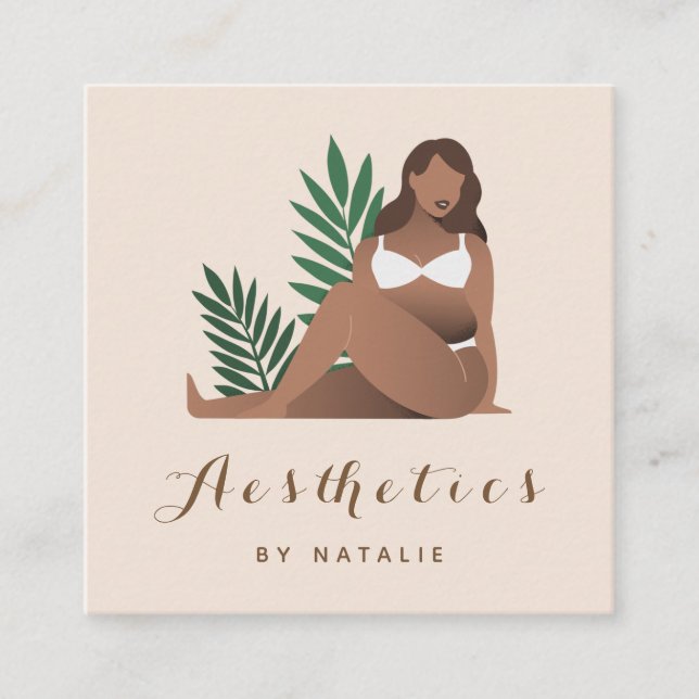 Body Positivity Self Love Aesthetics Social Media Square Business Card (Front)