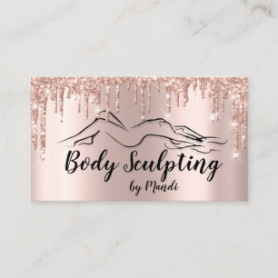 Body Sclupting Beauty Logo  Glitter Drip p Business Card