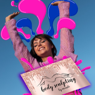 Body Sclupting Beauty Logo  Glitter Drips Business Card