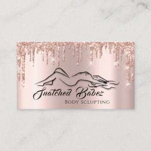 Body Sclupting Beauty Logo  Glitter Massage Drips Business Card