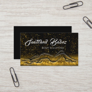Body Sclupting Beauty SPA Logo Glitter Massage Business Card