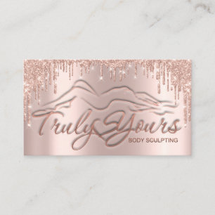 Body Sclupting Logo Social Media Rose Blush Business Card