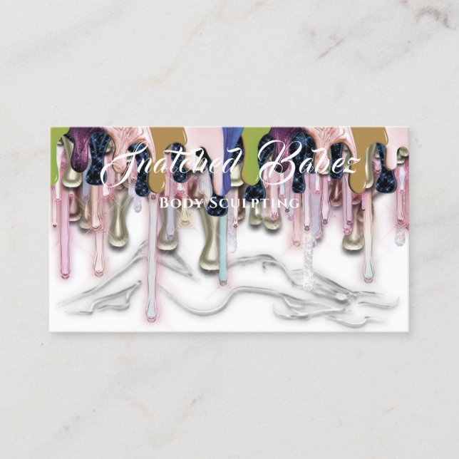 Body Sculpting Beauty Custom Logo Massage Drips Business Card (Front)
