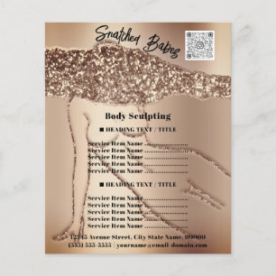 Body Sculpting Beauty Hair Salon QR LOGO Glitter Flyer