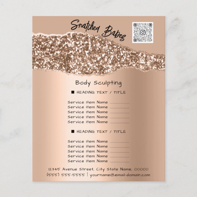 Body Sculpting Beauty Hair Salon QR LOGO Insert Flyer (Front)