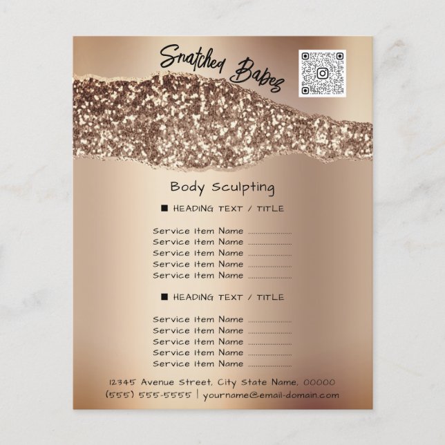 Body Sculpting Beauty Hair Salon QR LOGO Rose Flyer (Front)