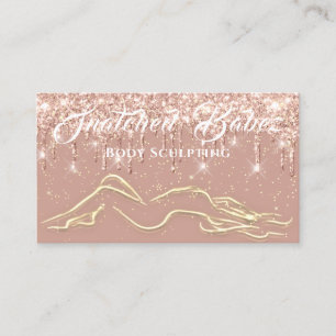 Body Sculpting Beauty Logo Massage Drips Glitter Business Card