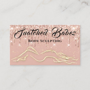Body Sculpting Beauty Logo Massage Drips Rose Business Card