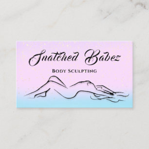 Body Sculpting Beauty Logo MassagE pink Blue Business Card