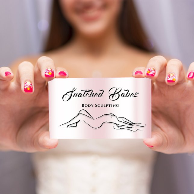Body Sculpting Beauty Logo Massage PinK Pastel Business Card (Body Sculpting Beauty Logo Massage PinK Pastel Business Card)