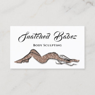 Body Sculpting Beauty Logo Massage QRCODE Rose Business Card