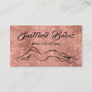 Body Sculpting Beauty Logo Massage Rose Business Card