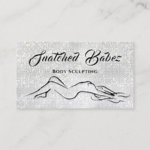 Body Sculpting Beauty Logo Massage Silver Grey Bus Business Card