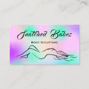 Body Sculpting Beauty Logo Massage Spa Pink Purple Business Card
