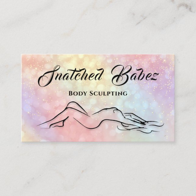 Body Sculpting Beauty Logo Massage Spa Rose Business Card (Front)