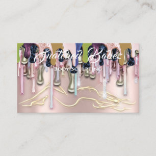 Body Sculpting Beauty Woman Logo Massage Drips  Business Card