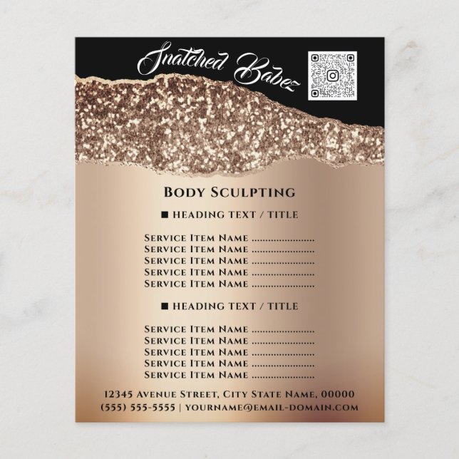 Body Sculpting Building Beauty Hair Salon QR LOGO Flyer (Front)