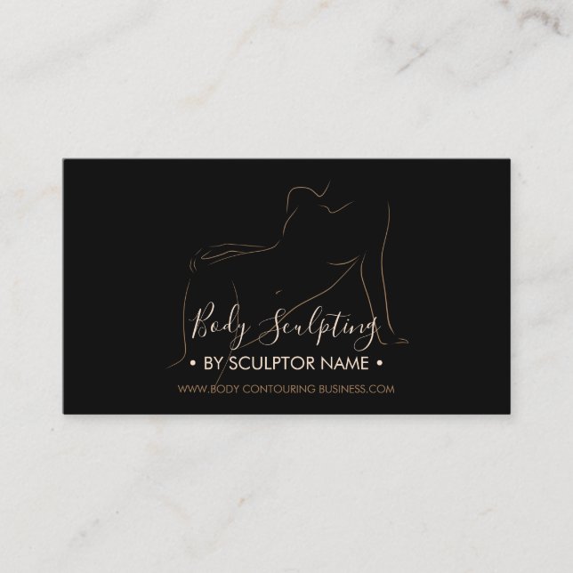 Body sculpting contouring spa girl business card (Front)