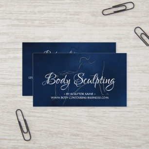 Body sculpting contouring spa woman navy business card