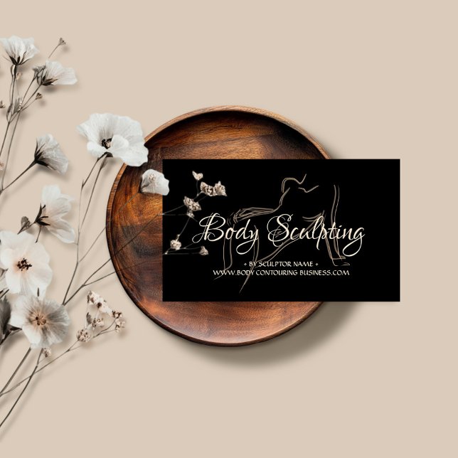 Body sculpting contouring spa woman sketch business card (Creator Uploaded)