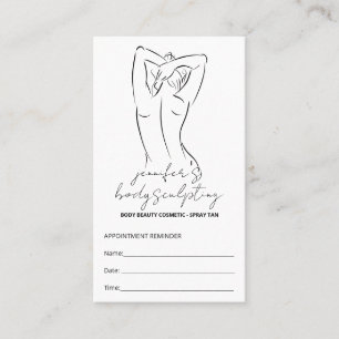 Body Sculpting Contouring Spray Tan Appointment Business Card