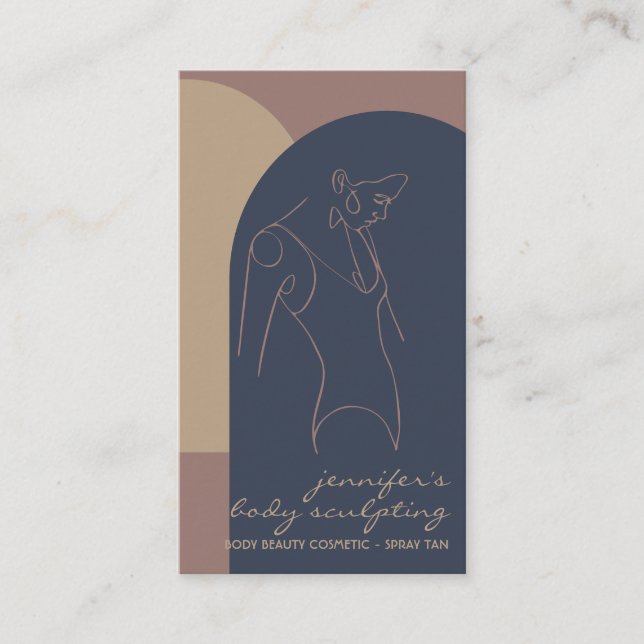 Body Sculpting Contouring Spray Tan Salon Woman Business Card (Front)