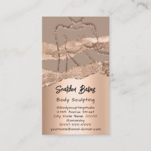 Body Sculpting Cosmetics Logo QR Code Rose Glam Business Card