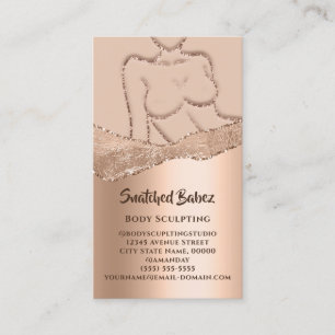 Body Sculpting Logo Gold SPA Rose Glitter Business Card
