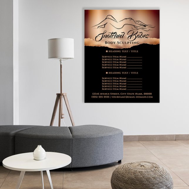 Body Sculpting Logo Rose Gold Price List   Flyer (Body Sculpting Logo Rose Gold Price List Flyer)