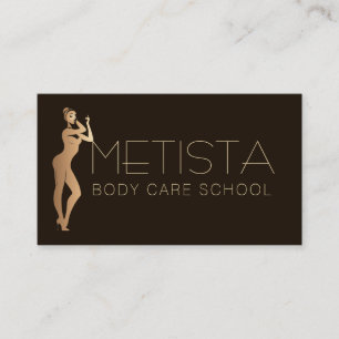 Body Sculpting QR Code Logo Black Skinny  Business Card