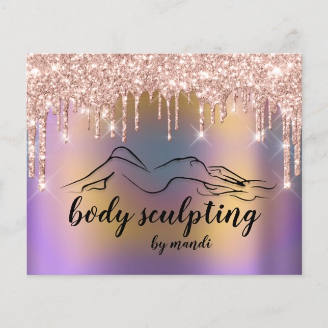 Body Sculpting Shaping Drips Rose Glitter  Flyer (Front)