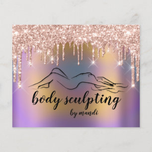Body Sculpting Shaping Drips Rose Glitter Flyer