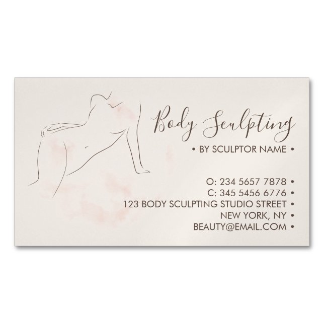 Body sculpting Treatment Care Magnetic Business Card (Front)