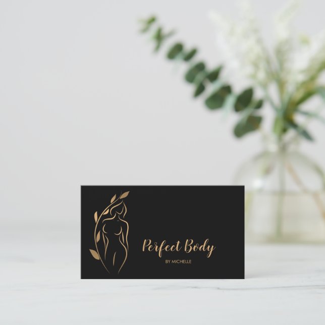 Body Sculpting Wellness Cosmetics Beauty Spa Busin Business Card (Standing Front)