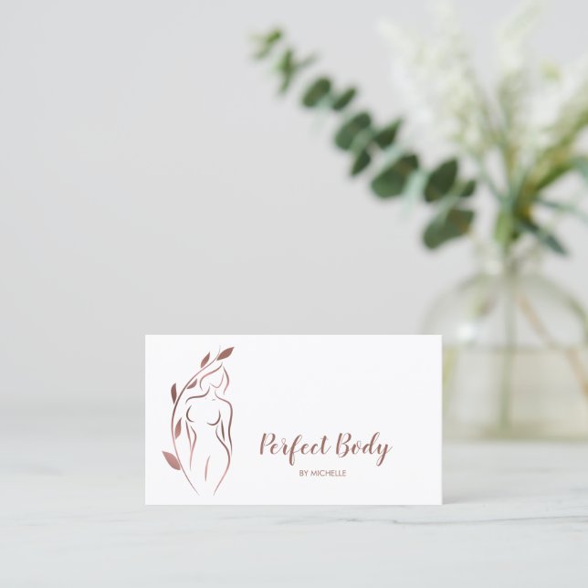 Body Sculpting Wellness Cosmetics Beauty Spa Busin Business Card (Standing Front)