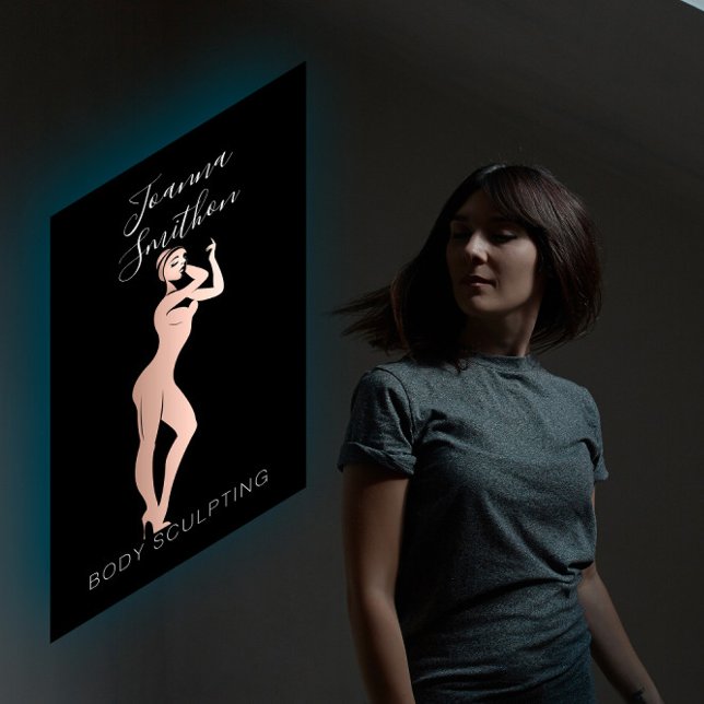 Body Shape Sculpting QR Code Logo Black Rose Business Card (Body Shape Sculpting QR Code Logo Black Rose Business Card)