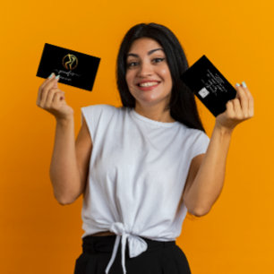 Body Shaping Sculpting Massage Gold Logo QR Code  Business Card