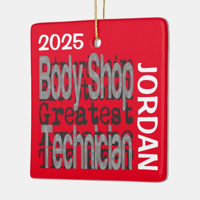 Body Shop Technician Extraordinaire CUSTOM Ceramic Ornament (Left)