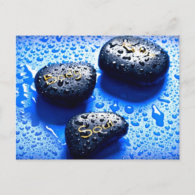 body soul relax zen meditation spa yoga reiki heal postcard (Front)