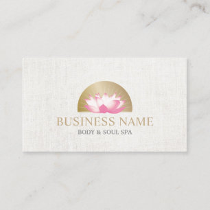 Body & Soul Spa Lotus Flower Gold Sun Yoga Business Card