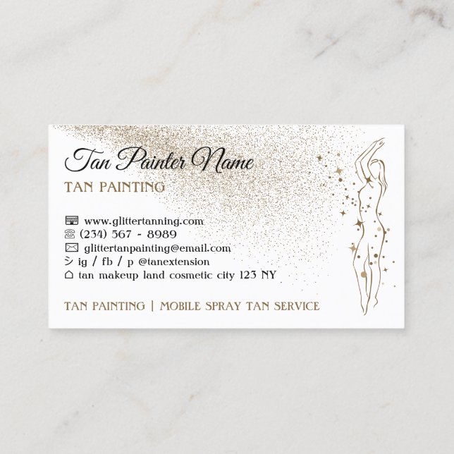 Body Tan Spray Gold Business Card (Back)